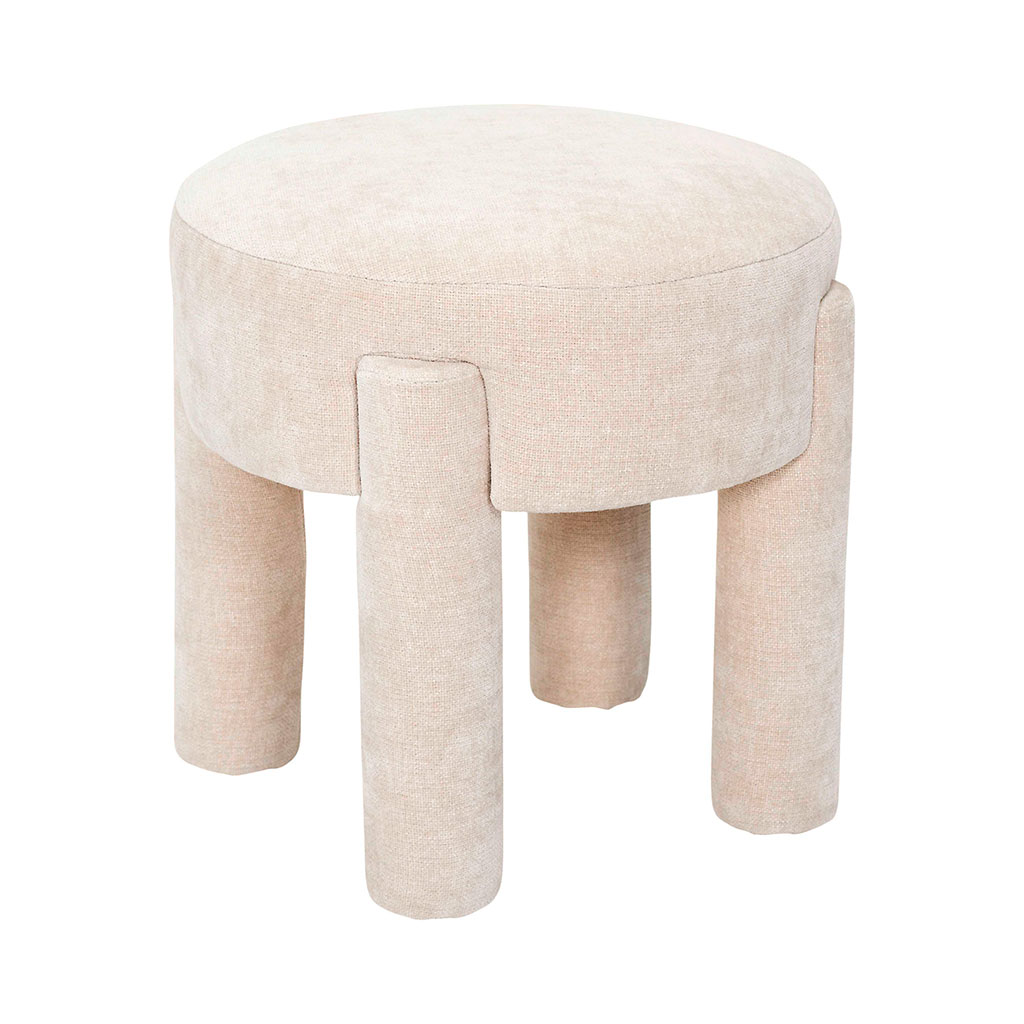 Tabouret en tissu beige - Emilia
