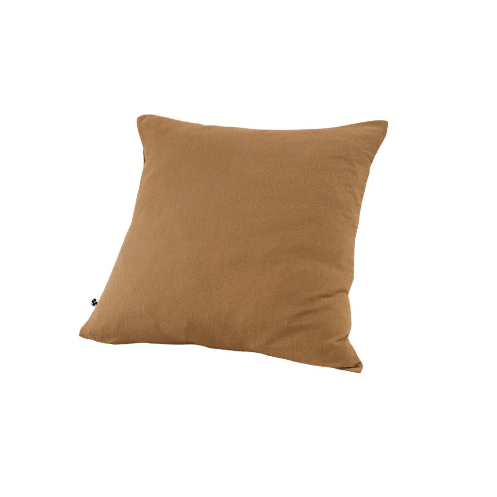 Taie d'oreiller camel en gaze de coton 60x60cm - Gaia