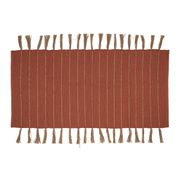 Tapis à franges en coton et jute terracotta 140x70cm - Kolore