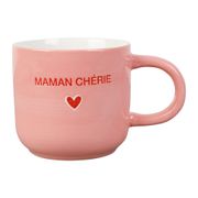 Tasse à café en céramique rose et rouge 18cl - Douce amour