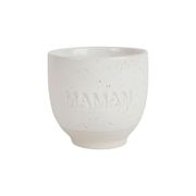 Tasse à café maman en grès écru moucheté 15cl - Famille