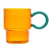 Tasse à thé en verre ambre et émeraude 33cl - belle vie