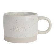 Tasse à thé papa en grès écru moucheté 30cl