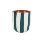 Tasse en grès rayée émeraude et blanc 10cl - Alaria