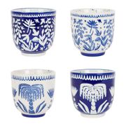 Tasses à café x4 en grès indigo 15cl - Lisbon