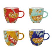 Tasses à café x4 en grès multicolore 8cl - Flaura