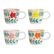 Tasses à thé x4 en grès multicolore 29cl - Bellagio