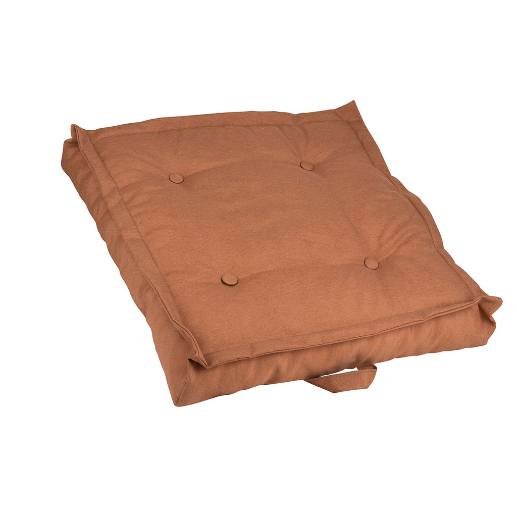 Tatami d'extérieur en coton terracotta 66x66cm - Colors