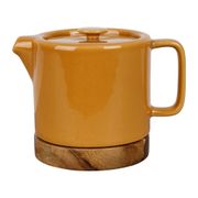 Théière en grès moutarde craquelé avec filtre 70cl - Nordika