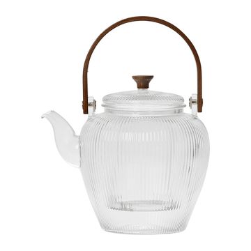 INEKO - Théière transparente en verre et bois 1L - Human & Tea Théière d'un  design élégant combinant verre, acier et bois, cadeau parfait pour amateur  de thé.