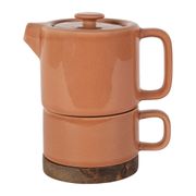 Théière solitaire en grès terracotta avec filtre 45cl - Nordika
