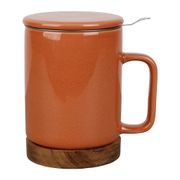 Tisanière en grès terracotta craquelé avec filtre 35cl - Nordika