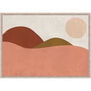 Toile encadree montagnes 50x70cm rose