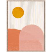 Toile encadree montagnes 60x80cm rose