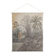 Toile jungle en tissu et sapin 120x150cm