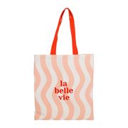 Tote bag en coton corail et rouge - Plouf&Sun