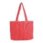Tote bag en coton rayé rose et rouge - Douce amour
