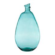Vase colibri turquoise d26xh47cm verre recyclé