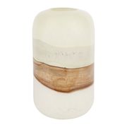 Vase cylindrique en verre blanc et brun h32cm - Azur