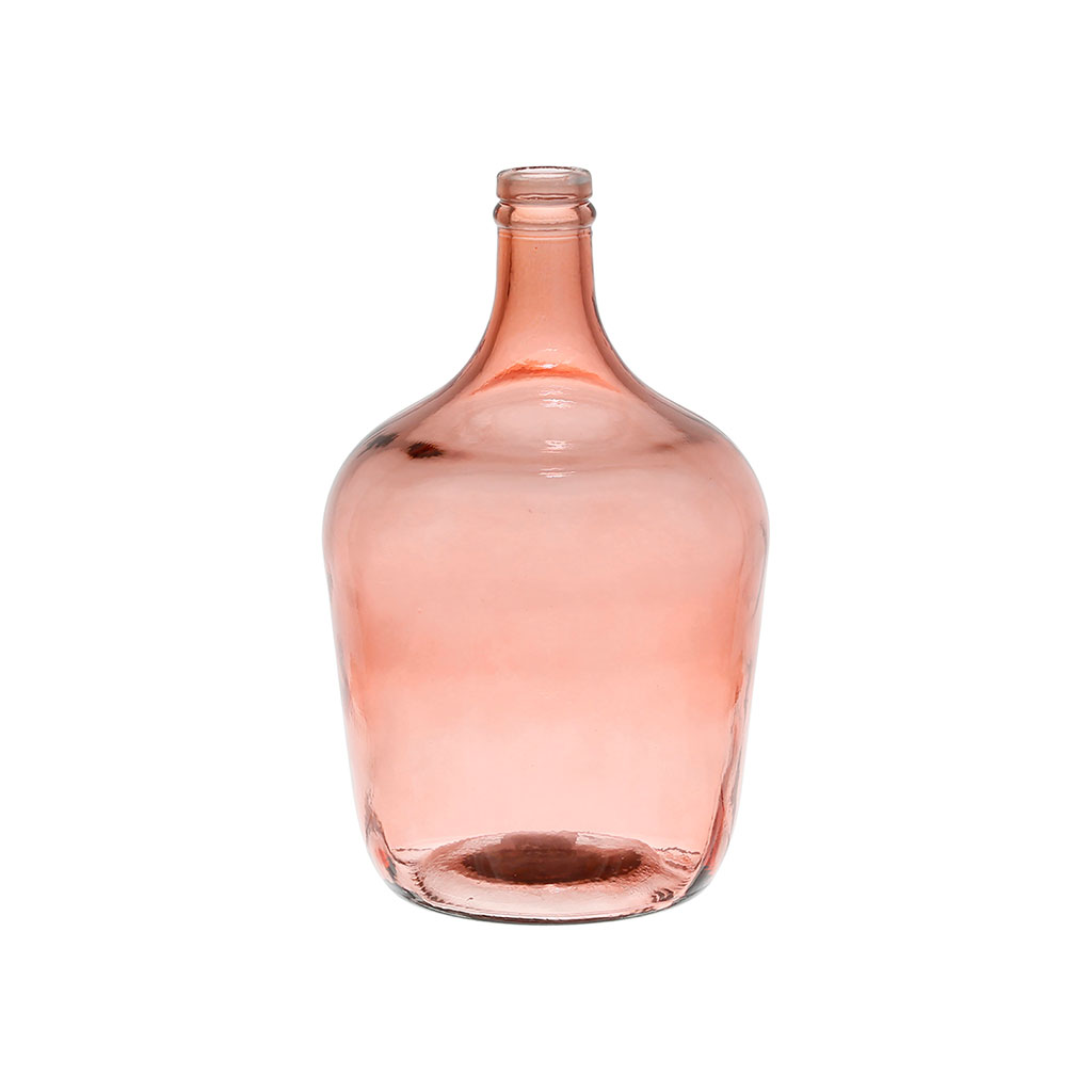 Vase damejeanne rose en verre recyclé comete Fabrique de Styles