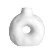 Vase donut en porcelaine blanc