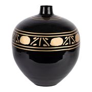Vase en fer noir et doré d35cm - Kereon