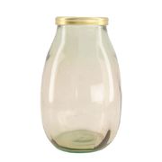 Vase en verre recylé d18xh28cm beige