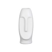 Vase Face Blanc 6X5.5Xh13.5Cm Gres