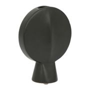 Vase face noir 14x6xh18cm gres