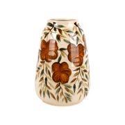 Vase fleur en grès vert et brun h25cm - Fleurice