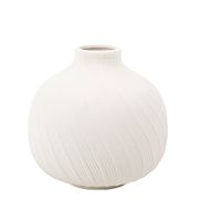 Vase gustave porcelaine rainurée blanc matte