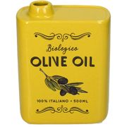 Vase huile d'olive en faïence jaune h17cm