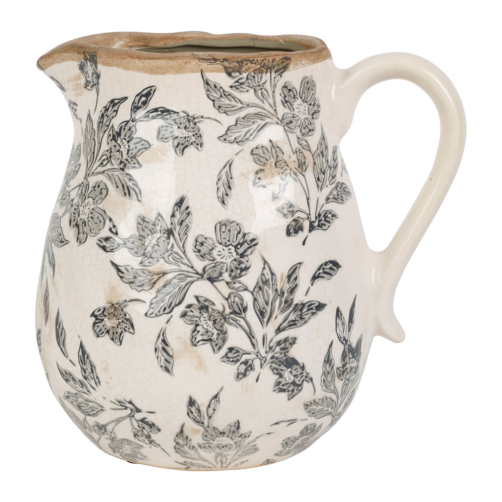 Vase pichet en grès bleu ancien h20cm - Sinhoue