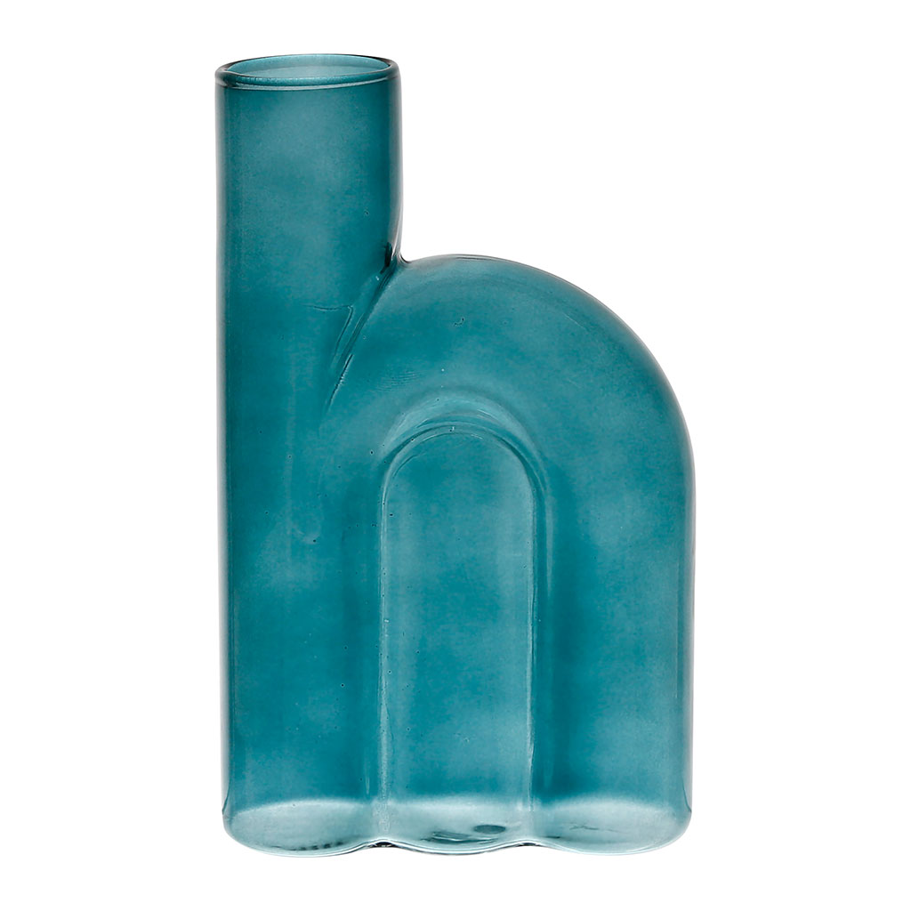Vase soliflore émeraude en verre - blue sand