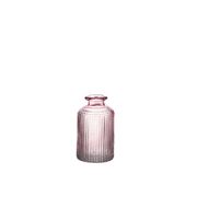 Vase vintage en verre rose h10cm - Caro