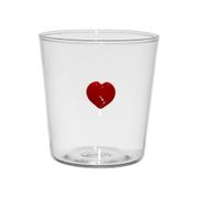 Verre à eau en verre borosilicate cœur rouge 35cl - Famille