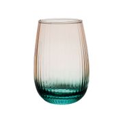 Verre à eau strié rose et sauge 35cl - Adria