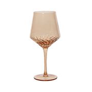 Verre à pied en verre torsadé ambre d10cm