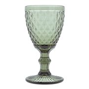 Verre à pied en verre vert 20cl - Diamond