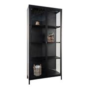 Vitrine 2 portes en acier noir h175cm - Brendan