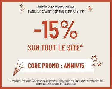 anniversaire fabrique de styles